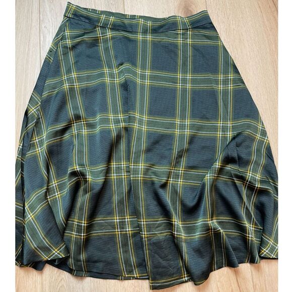 Ann Taylor Factory Plaid Pencil Skirt – Green Yellow Check – Size 10P Petite - Picture 1 of 2